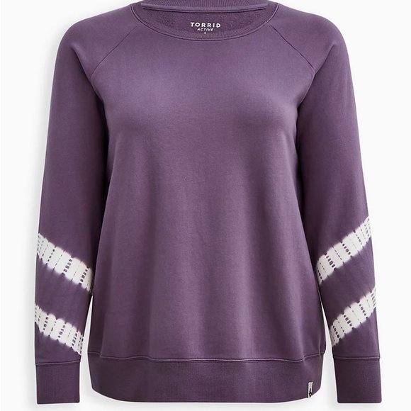 torrid Active Terry Tie Dye Purple Sweatshirt NWOT - Picture 2 of 11